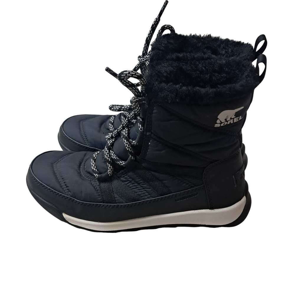 Sorel Whitney II Short Lace Boots Women 7 Black Snow Waterproof Winter Outdoors